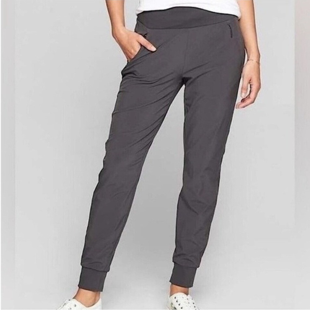 Athleta Soho Jogger Pants Dark Gray Zipper Pockets Women‎ Size 6